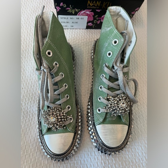 NEW Nan-Ku Couture Free People Cruise Studded Aloe High Top Sneaker - Picture 11 of 14